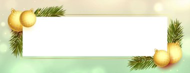 Dekoratif mutlu noel afişi ve metin alanı