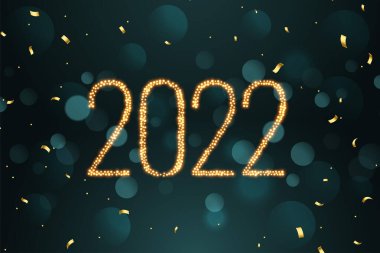 Düşen konfetiyle 2022 lüks altın selamı