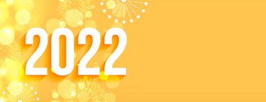 Yeni yılınız kutlu olsun. Metin boşluğu olan sarı afiş.