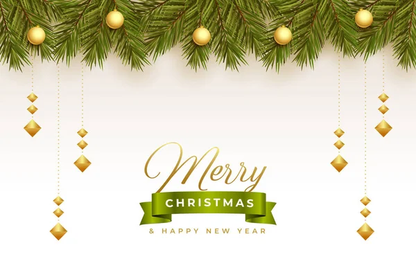 Joyeux Noël Carte Célébration Avec Décoration Ornementale — Image vectorielle
