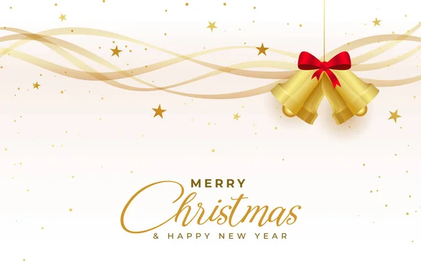 Weihnachten Goldene Glocke Auf Weißem Hintergrund — Stockvektor