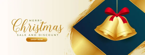 Banner Venta Para Festival Navidad Con Diseño Campana — Vector de stock