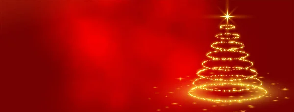 Árbol Navidad Creativo Hecho Con Anillos Brillo Sobre Fondo Rojo — Archivo Imágenes Vectoriales