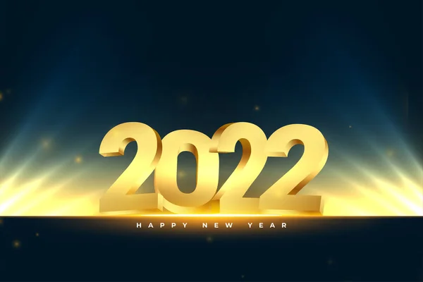 Реалістичний 2022 Новий Рік Текстовий Фон Світловим Ефектом — стоковий вектор