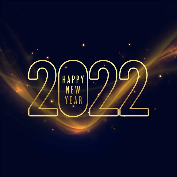 Ano Novo Feliz 2022 Cartaz Folheto Estilo Dourado Com Efeito — Vetor de Stock