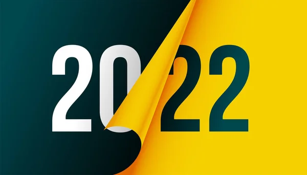 Nowy Rok 2022 Strona Curl Styl Tło — Wektor stockowy