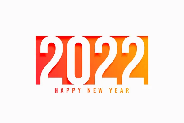 Papel Plano Estilo 2022 Nuevo Año Fondo — Vector de stock