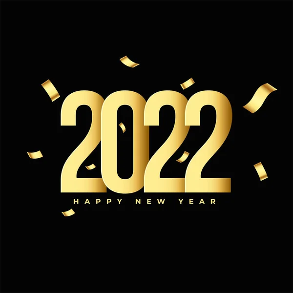 2022 Feliz Año Nuevo Fondo Volante Oro — Vector de stock