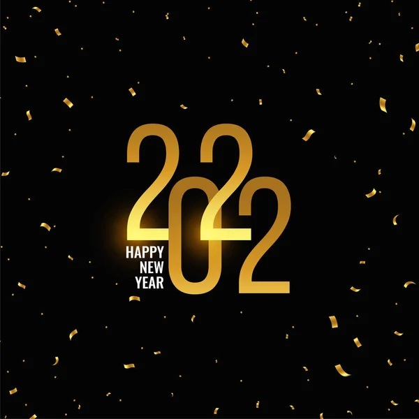 Feliz Año Nuevo 2022 Fondo Confeti Oro — Vector de stock