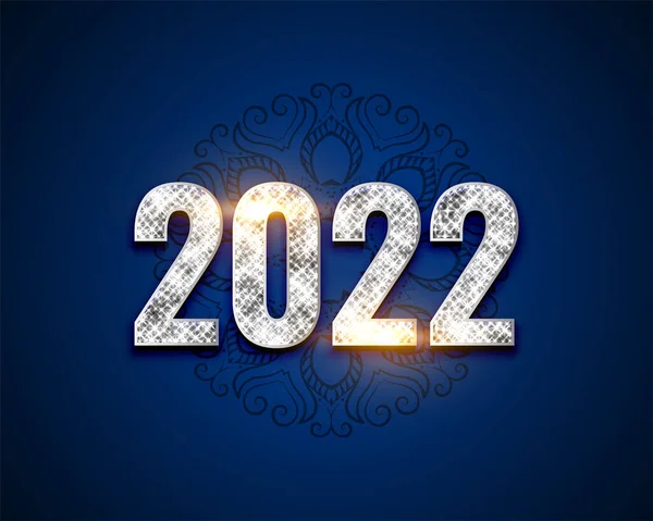 2022 Nombre Argent Effet Texte Scintillant Nouvel Fond — Image vectorielle