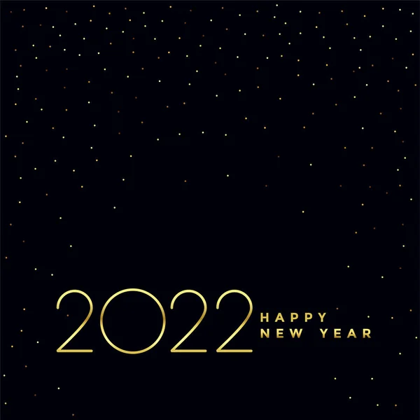 Elegante Ano Novo Preto Dourado 2022 Simples Saudação —  Vetores de Stock