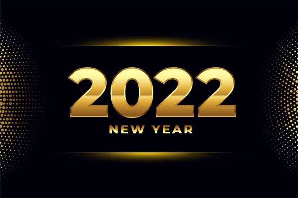 2022 Black Golden New Year Greeting Halftone Effect — Stock Vector