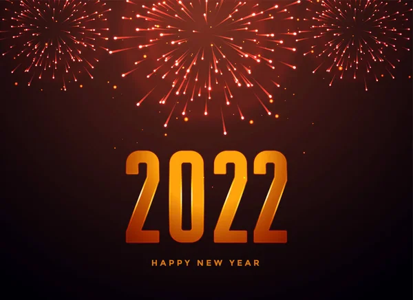 Feliz Ano Novo 2022 Panfleto Partido Com Fundo Fogo Artifício —  Vetores de Stock
