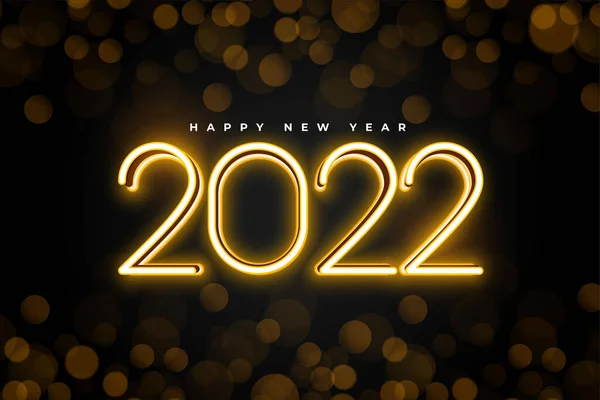 Cartão Desejos Celebração Ano Novo Para 2022 Estilo Neon —  Vetores de Stock