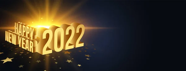 Heureux Nouvel 2022 Effet Texte Doré Lumineux Effet Bannière — Image vectorielle