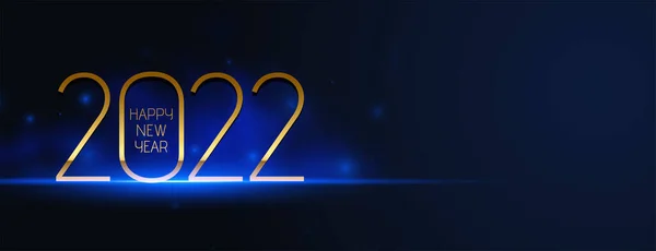 Premium 2022 Goldene Linie Text Stil Blaues Licht Effekt Funkeln — Stockvektor