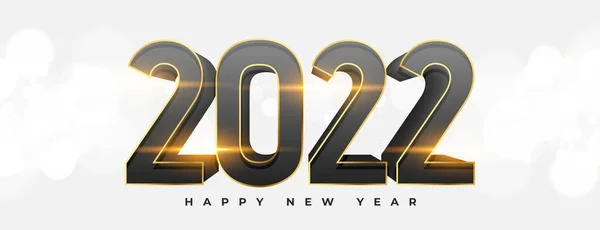 Realista 2022 Design Banner Texto Ano Novo —  Vetores de Stock