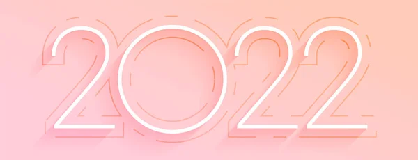 Clean 2022 Text Banner Pink Background — Stock Vector