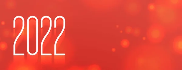 Banner Bokeh Rojo Con 2022 Texto Para Nuevo Año — Archivo Imágenes Vectoriales