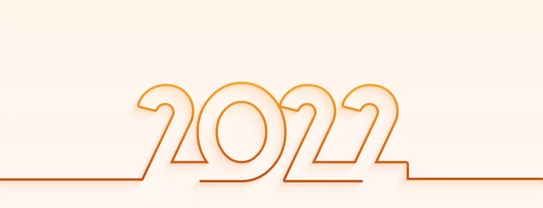Minimalista Elegante 2022 Línea Estilo Nuevo Año Banner Diseño — Archivo Imágenes Vectoriales