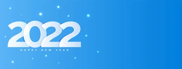 Feliz Ano Novo 2022 Banner Azul Estilo Simples — Vetor de Stock