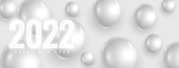 Στυλ 2022 Νέον Λευκό Πανό Μπαλόνια — Διανυσματικό Αρχείο