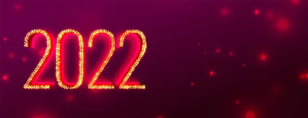 Fényes 2022 Újév Ünneplés Banner Szikrázó — Stock Vector