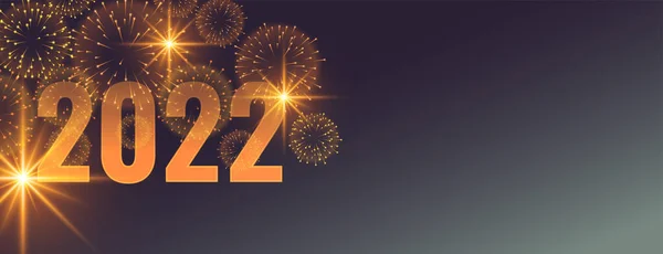 2022 Nieuwjaar Feest Vuurwerk Wensen Banner Ontwerp — Stockvector