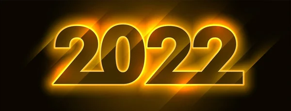 2022 Неоновий Текстовий Ефект Блискучому Золотому Стилі — стоковий вектор