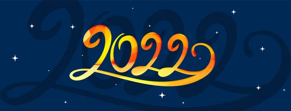 Créatif 2022 Nouvelle Conception Bannière Lettrage Année — Image vectorielle