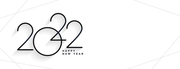 Design Banner Stile Linea 2022 Minimalista Semplice Anno Nuovo — Vettoriale Stock