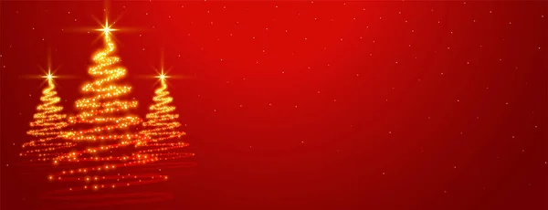 Brillante Árbol Estrellas Navidad Sobre Fondo Rojo — Archivo Imágenes Vectoriales