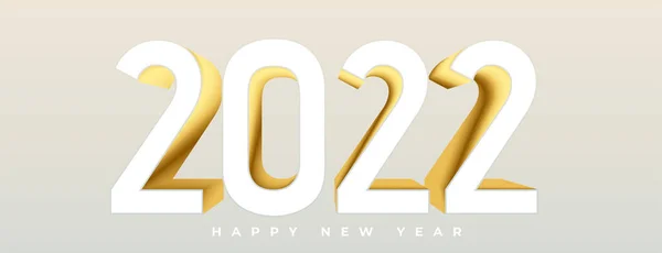 2022 Tekst Złocie Nowy Rok — Wektor stockowy