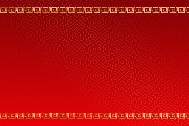 Altın kenarlı kırmızı Çin desenli arka plan