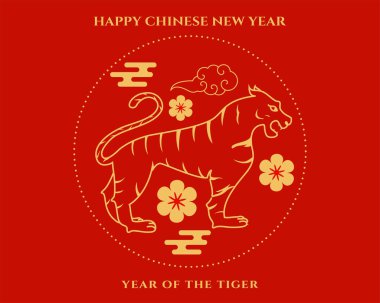 red chinese new year of the tiger background design