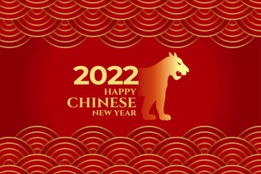 chinese 2022 new year of the tiger in red color