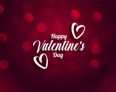 happy valentines day red bokeh background
