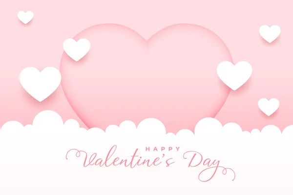 Valentines Day Background Flying Hearts Soft Pink Backdrop — Διανυσματικό Αρχείο