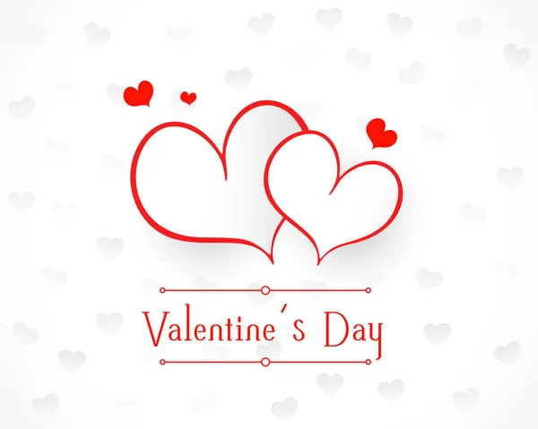 Valentines Day Cute Background Two Hearts — Vector de stock