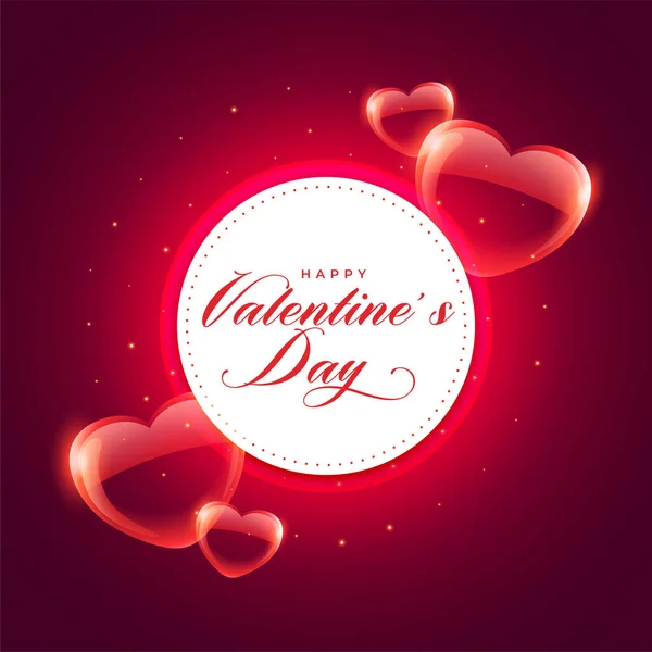 Valentines Day Background Shiny Balloon Transparent Hearts — Image vectorielle