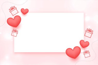 love hearts background with text space and doodle goft boxes