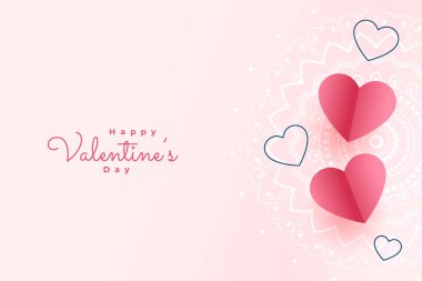 romantic valentines day paper hearts background