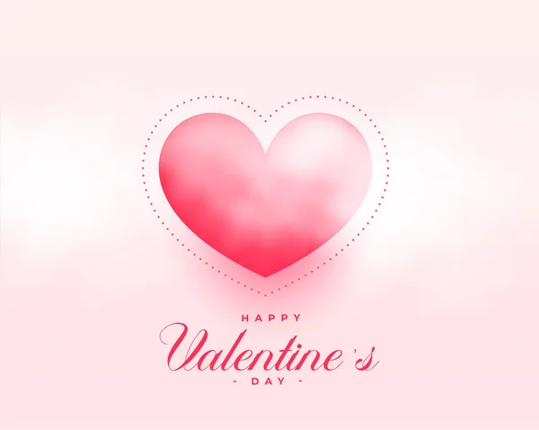 Cloudy Pink Heart Valentines Day Background — Stock vektor