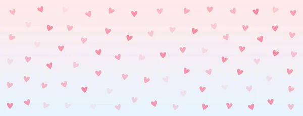 Valentines Day Hearts Pattern Banner Design — Stockvektor