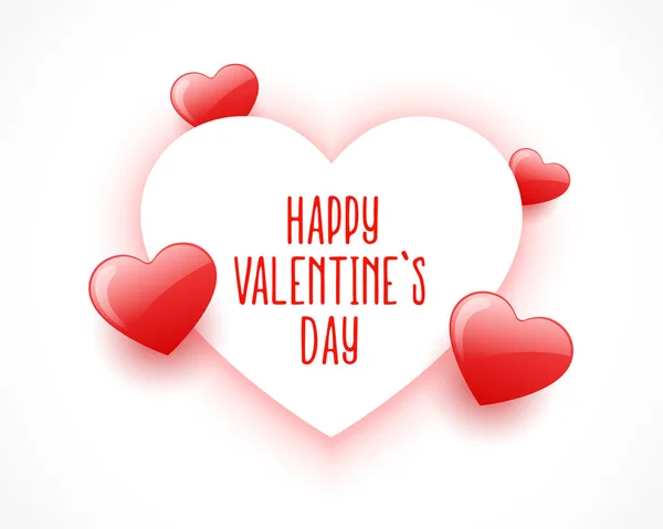 Glückliche Valentinstag Grußkarte Design Mit Glänzenden Herzen — Stockvektor