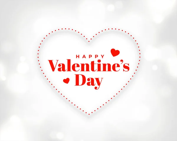 Fond Saint Valentin Blanc Avec Cadre Coeur — Image vectorielle