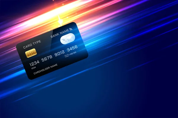Kreditkartenhintergrund Mit Geschwindigkeitslinien Streifen — Stockvektor