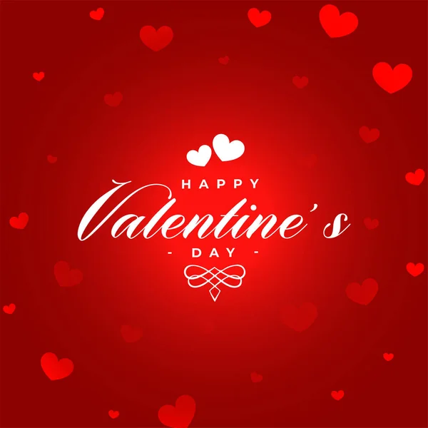 Rojo Valentines Corazones Saludo Fondo — Vector de stock
