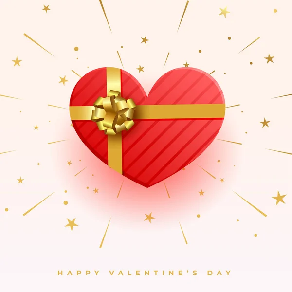 День Святого Валентина День Сердца Подарок Коробка Празднования Поздравления Дизайн — стоковый вектор