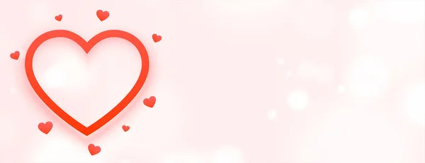 Feliz Día San Valentín Banner Blanco Con Corazones Rojos Espacio — Vector de stock